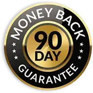 The Genius Wave™ official 90-day money-back guarantee badge for risk-free purchase protection