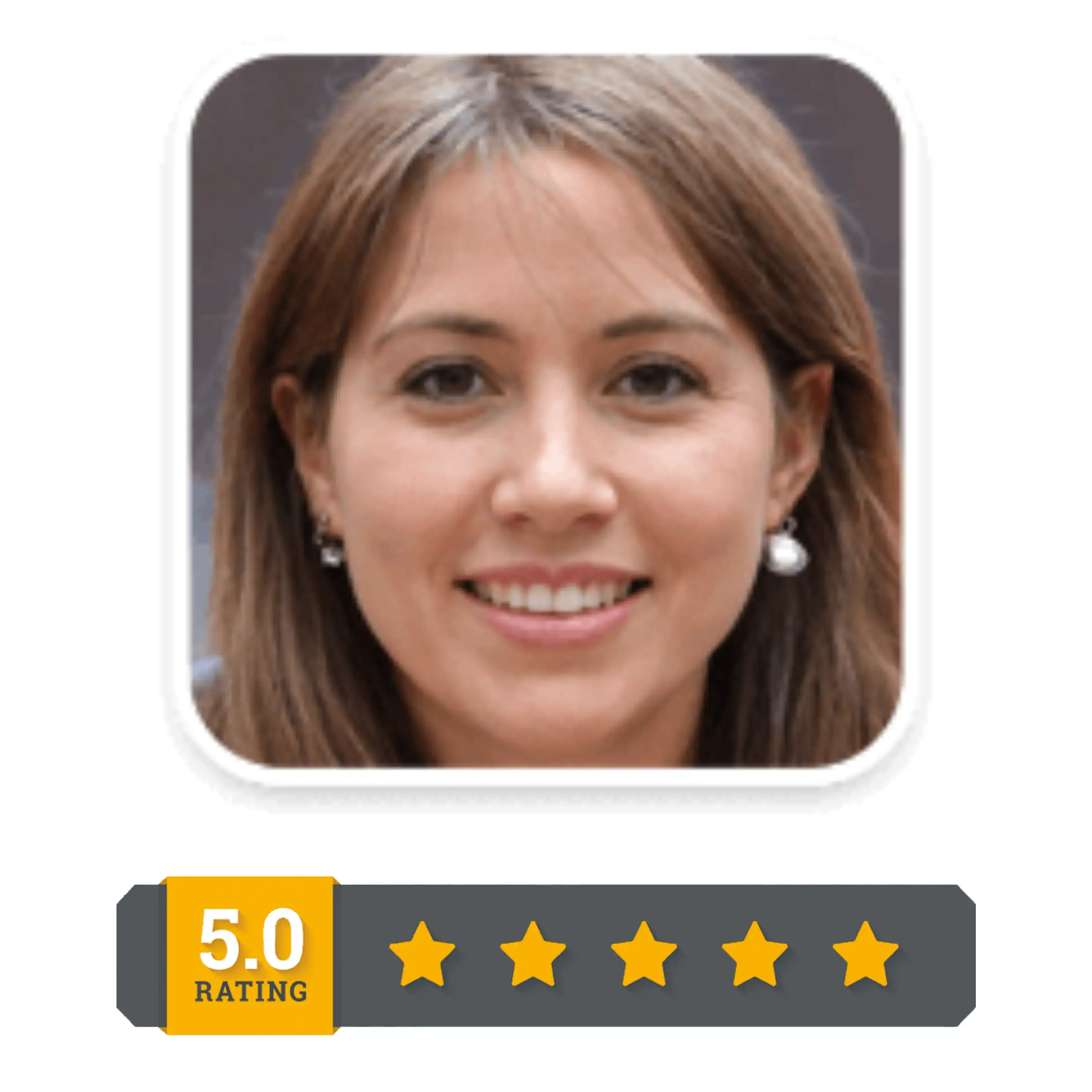 Female customer review profile image with 5-star rating for The Genius Wave™ audio program